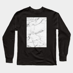 Pure White Marble Long Sleeve T-Shirt